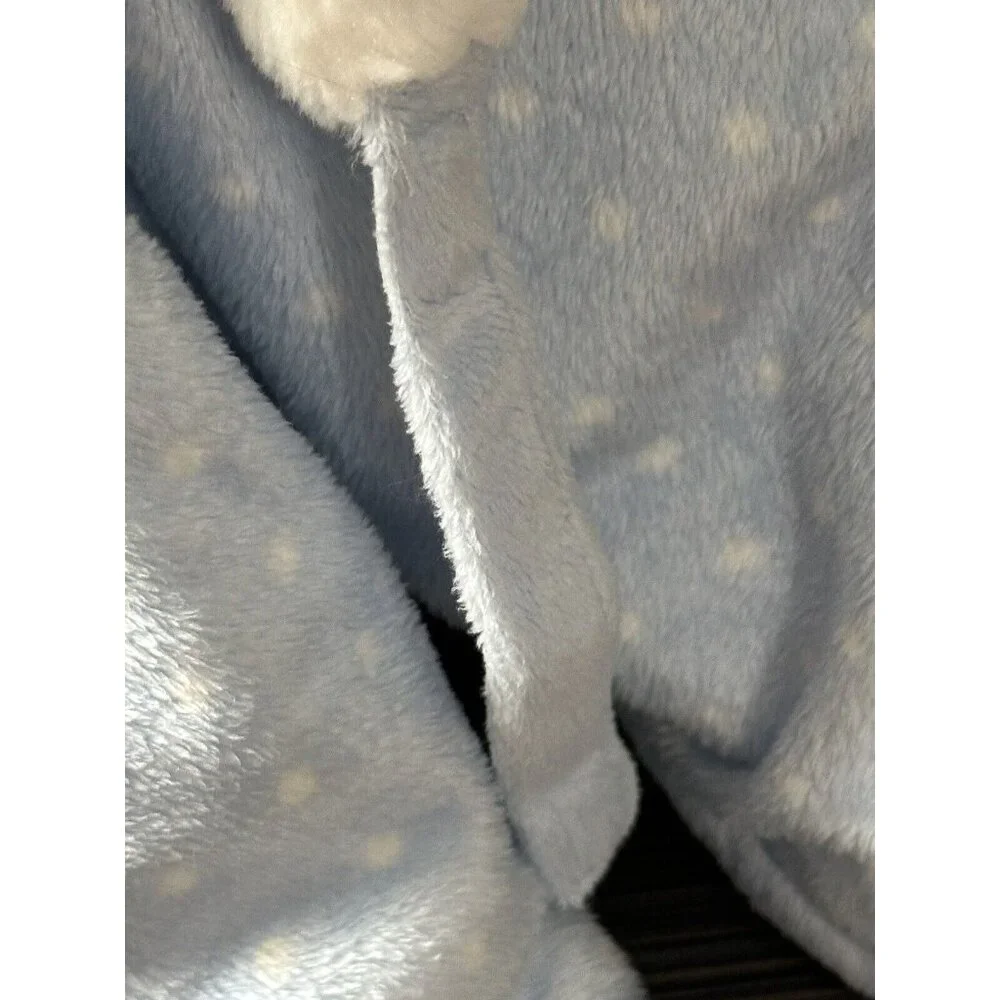 Blankets And‎ Beyond White Bear Polka Dot Blue Security Blanket Baby Lovey